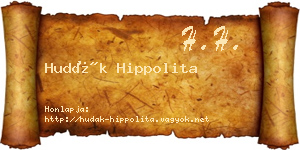Hudák Hippolita névjegykártya